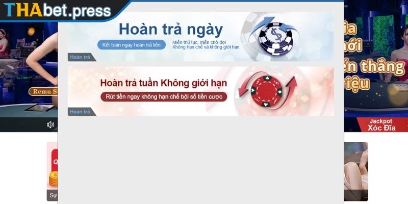 Khuyến Mãi THABET - Tổng Hợp Ưu Đãi Mới Và Cách Tham Gia 2 Hoàn trả mỗi ngày không giới hạn & rút ngay