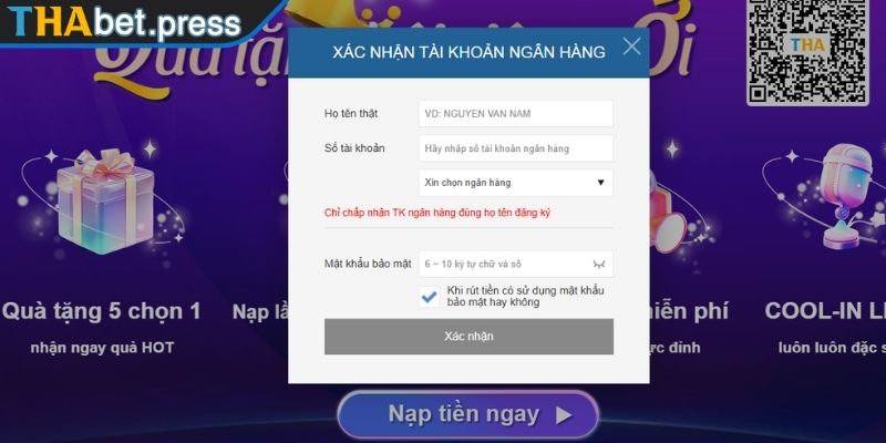 Nạp Tiền THABET Với Hướng Dẫn Chi Tiết Cho Người Dùng Mới 1 Chuyển khoản ngân hàng