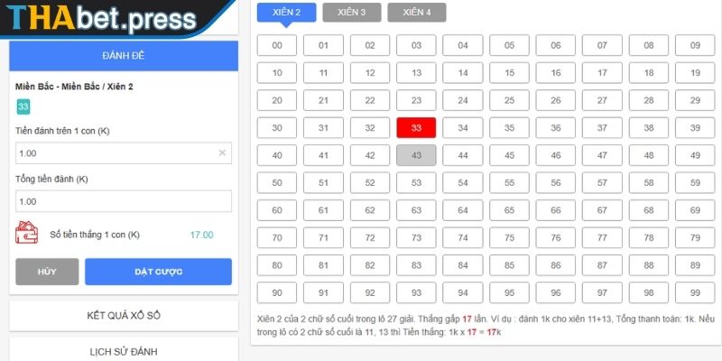 Xiên 2 Ăn Bao Nhiêu? Cách Tính, Chiến Lược Chọn Số Từ THABET 2 Các trường hợp tính tiền xiên 2 ăn bao nhiêu?